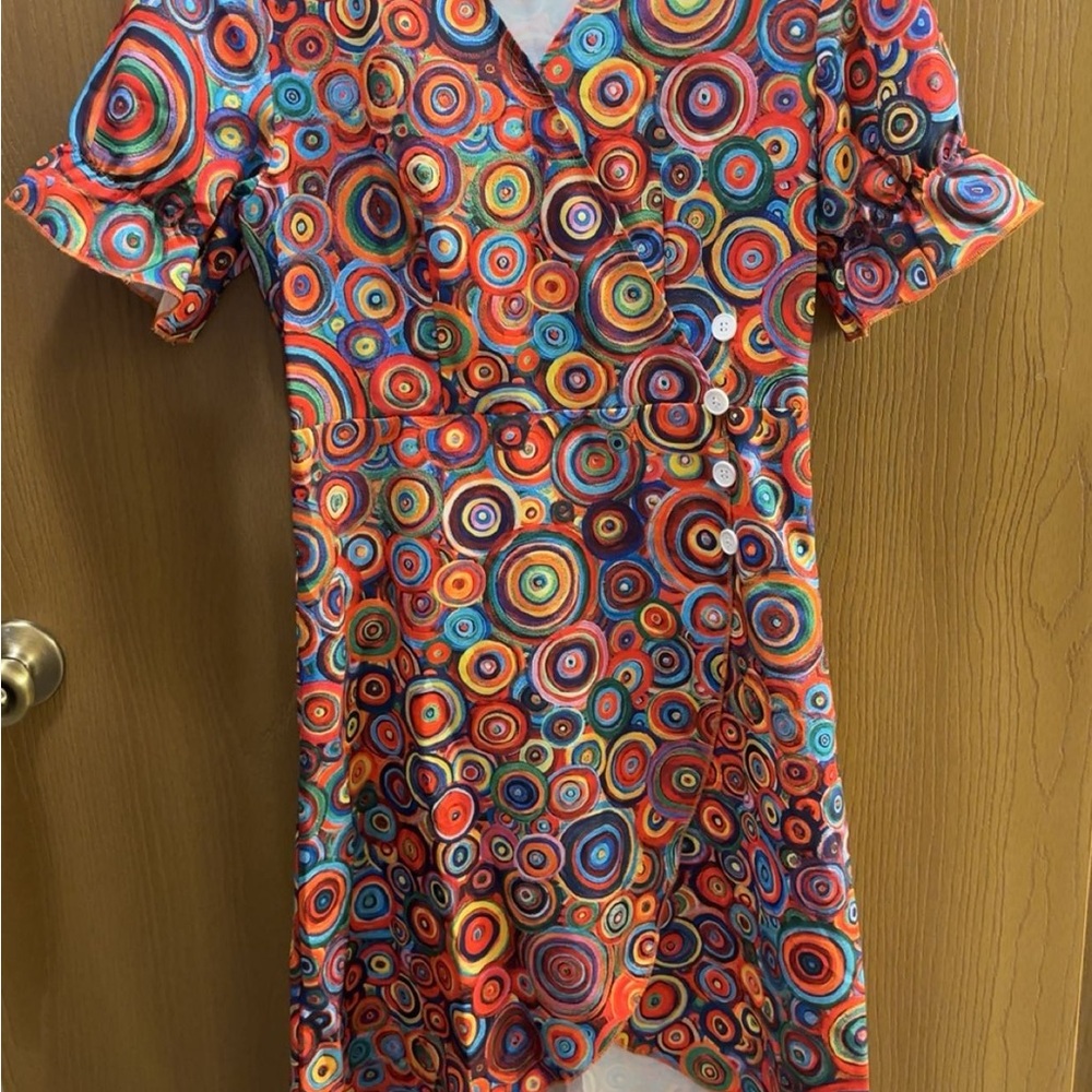 Colorful Circle Pattern Dress